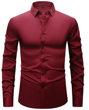 Camisa de algodón de manga larga y corte regular para hombre