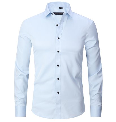 Camisa de algodón de manga larga y corte regular para hombre