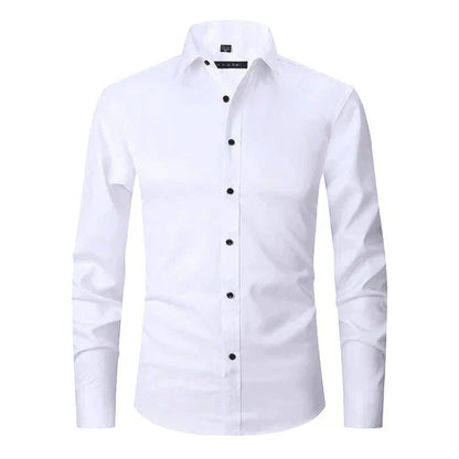 Camisa de algodón de manga larga y corte regular para hombre