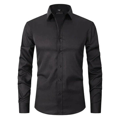 Camisa de algodón de manga larga y corte regular para hombre