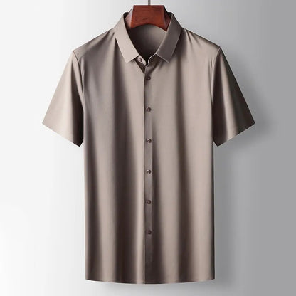 Camisa de algodón con botonadura completa para hombre