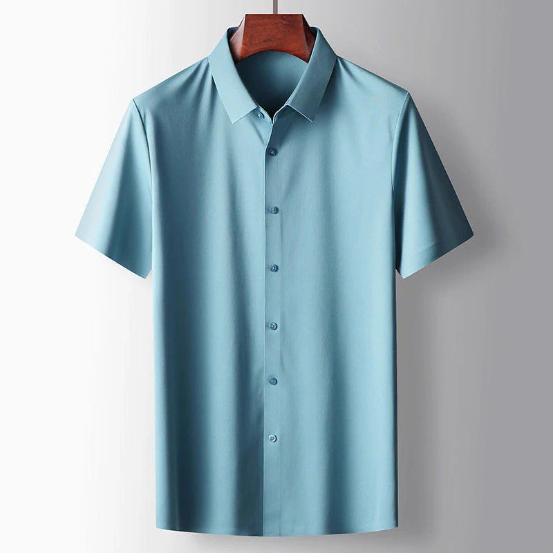 Camisa de algodón con botonadura completa para hombre