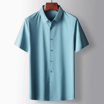 Camisa de algodón con botonadura completa para hombre