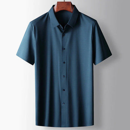 Camisa de algodón con botonadura completa para hombre