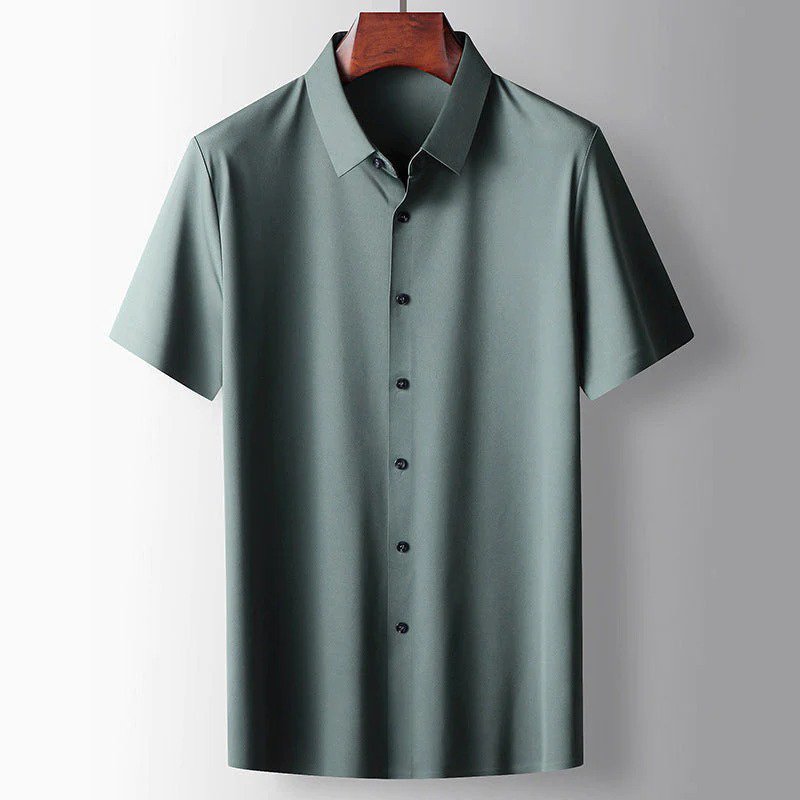 Camisa de algodón con botonadura completa para hombre