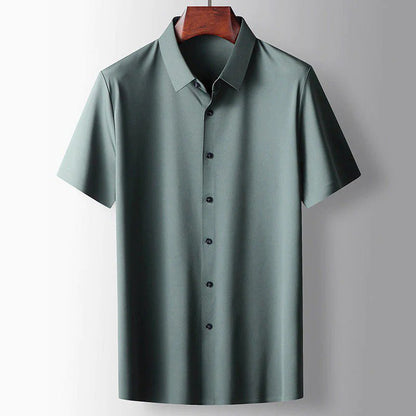 Camisa de algodón con botonadura completa para hombre