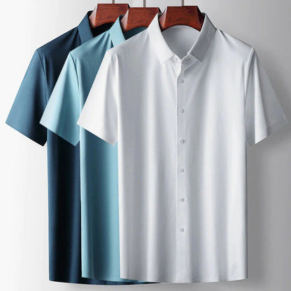 Camisa de algodón con botonadura completa para hombre