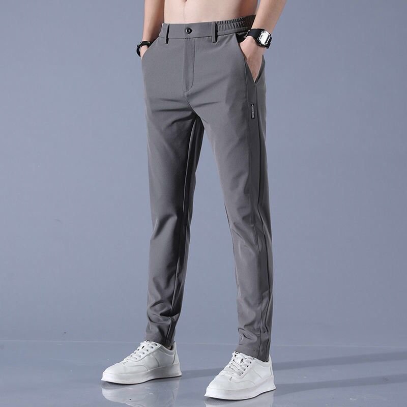 Pantalón de algodón de corte ajustado con stretch para hombre