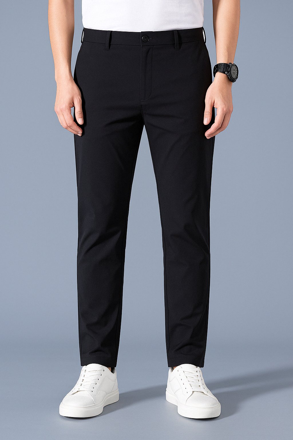 Pantalón de algodón de corte ajustado con stretch para hombre