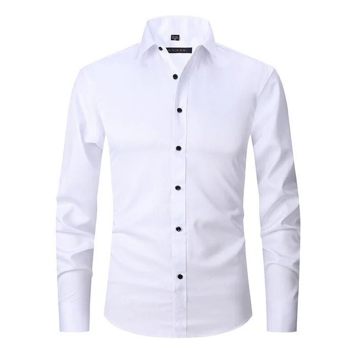 Camisa de algodón sin planchar corte regular para hombre