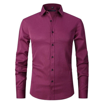 Camisa de algodón sin planchar corte regular para hombre