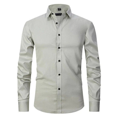 Camisa de algodón sin planchar corte regular para hombre