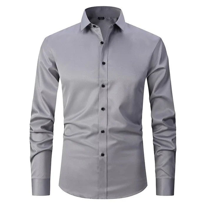 Camisa de algodón sin planchar corte regular para hombre