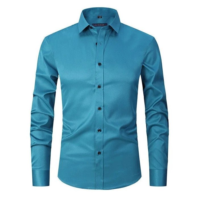 Camisa de algodón sin planchar corte regular para hombre