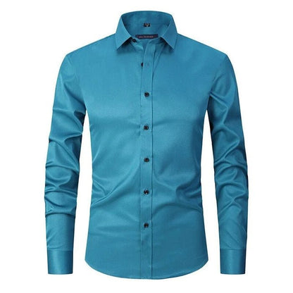 Camisa de algodón sin planchar corte regular para hombre