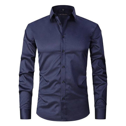 Camisa de algodón sin planchar corte regular para hombre