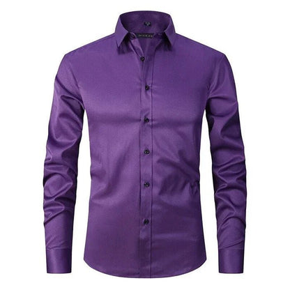 Camisa de algodón sin planchar corte regular para hombre