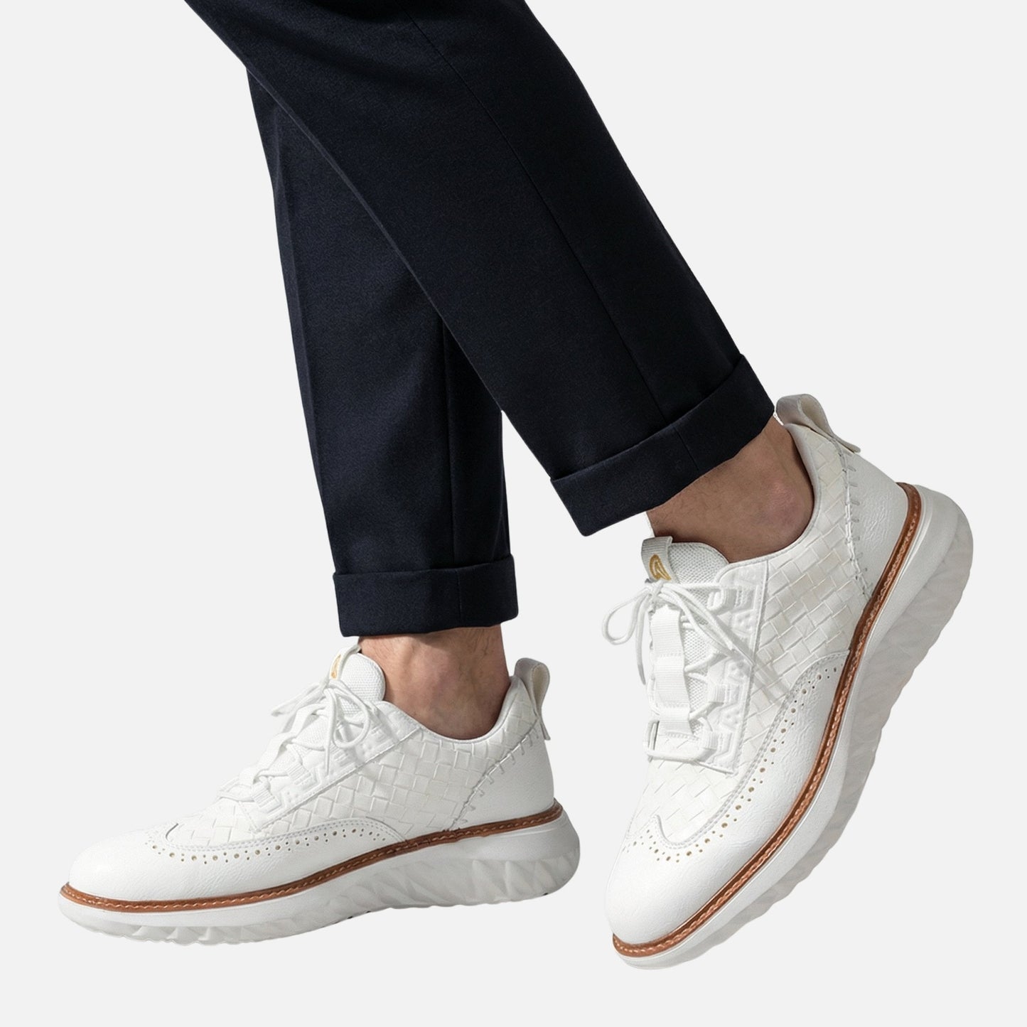 Zapatillas brogue con patrón trenzado – Suela gruesa para hombre