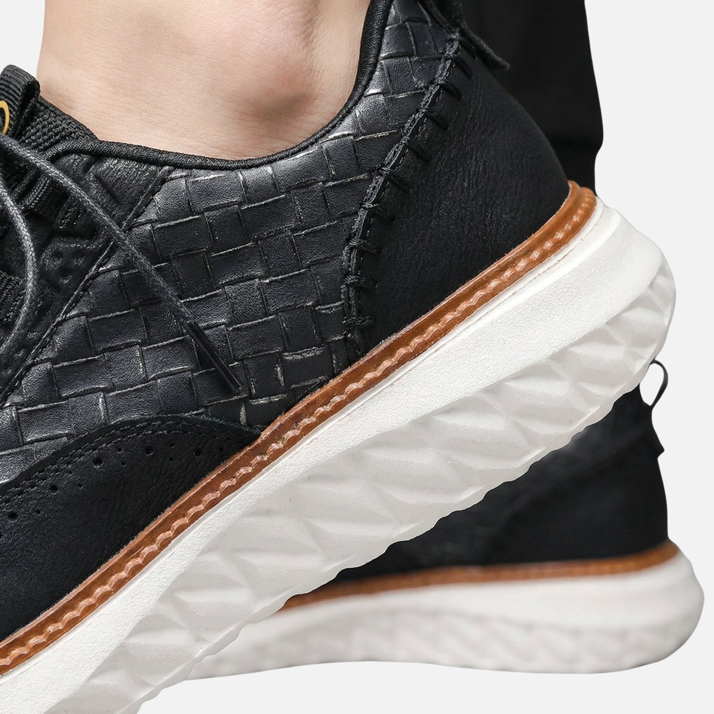 Zapatillas brogue con patrón trenzado – Suela gruesa para hombre