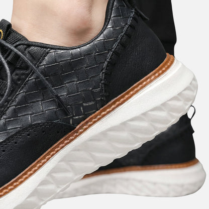 Zapatillas brogue con patrón trenzado – Suela gruesa para hombre