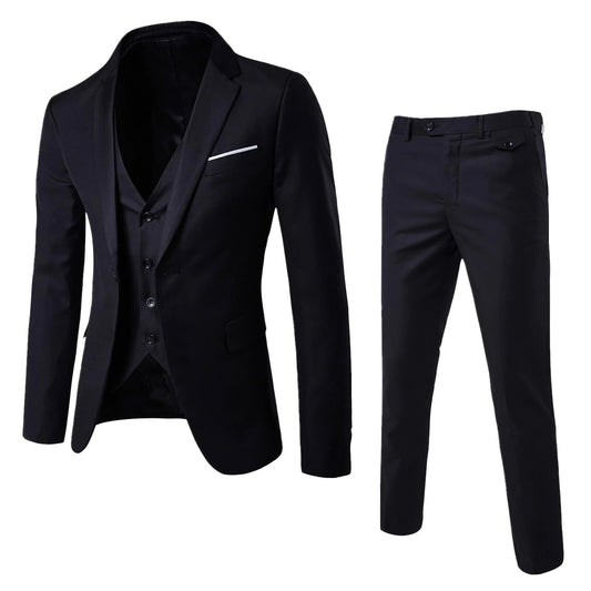 Traje de negocios de dos piezas slim fit: chaqueta y pantalón para hombre
