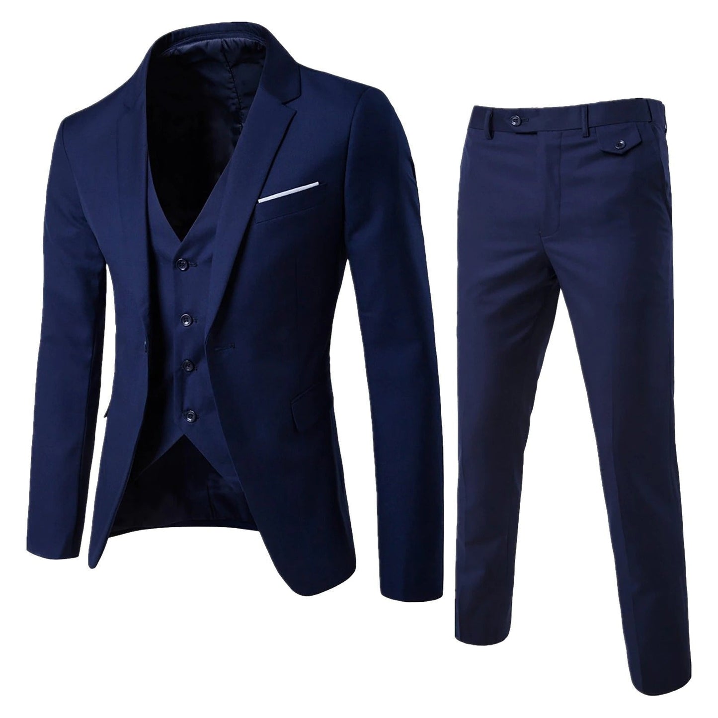 Traje de negocios de dos piezas slim fit: chaqueta y pantalón para hombre