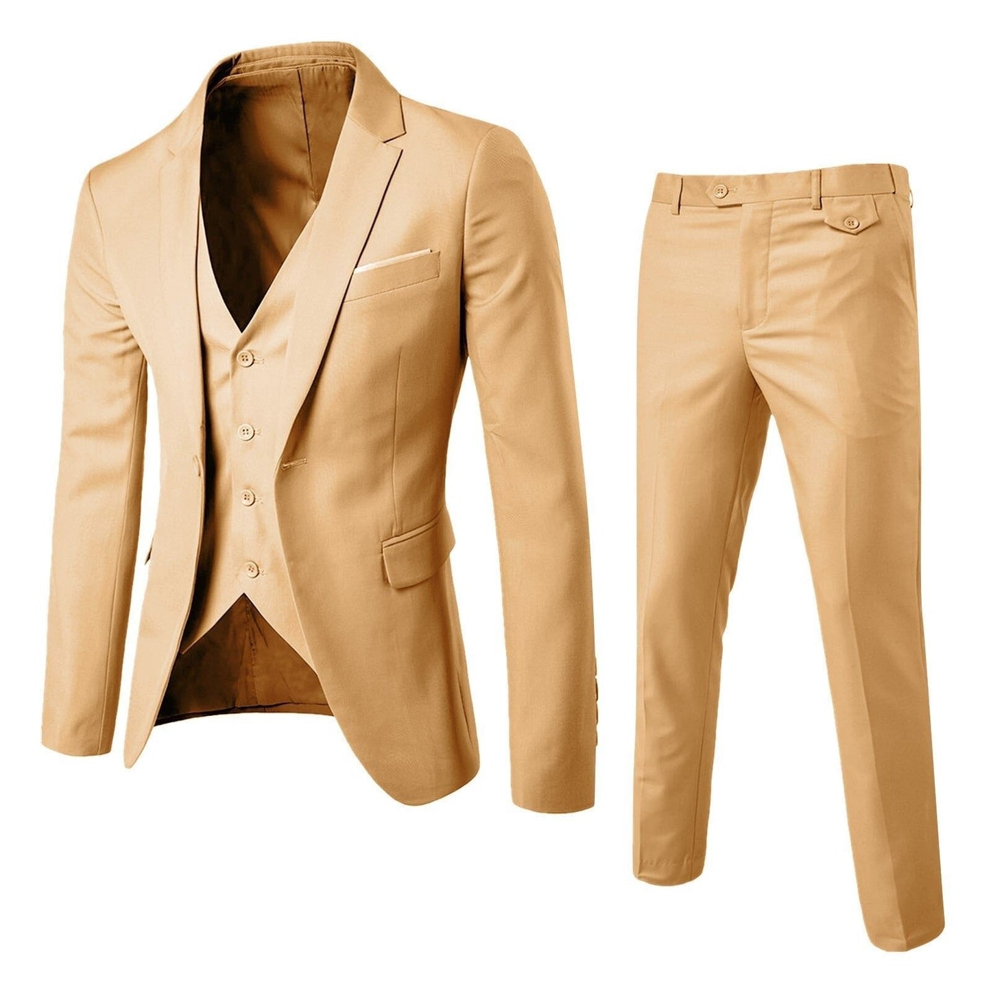 Traje de negocios de dos piezas slim fit: chaqueta y pantalón para hombre