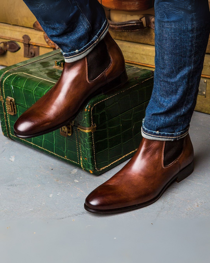 Botines Chelsea con paneles elásticos laterales para hombre