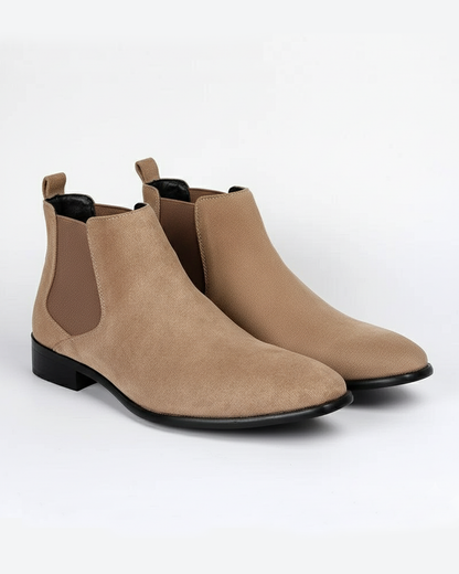 Botines Chelsea de ante con paneles laterales para hombre