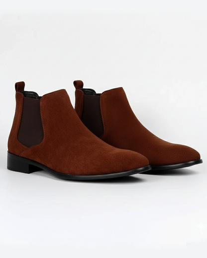 Botines Chelsea de ante con paneles laterales para hombre