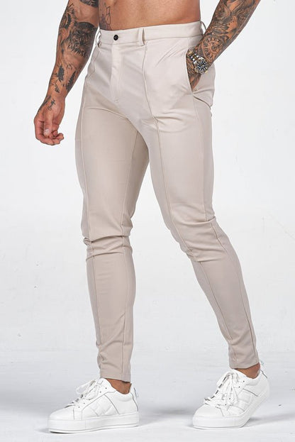 Pantalones chinos de algodón corte regular para hombre
