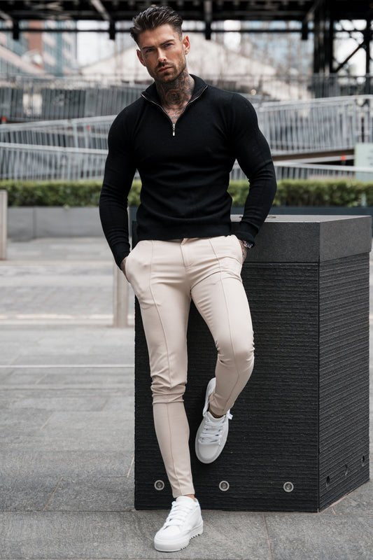 Pantalones chinos de algodón corte regular para hombre