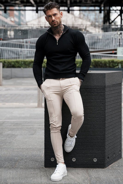 Pantalones chinos de algodón corte regular para hombre