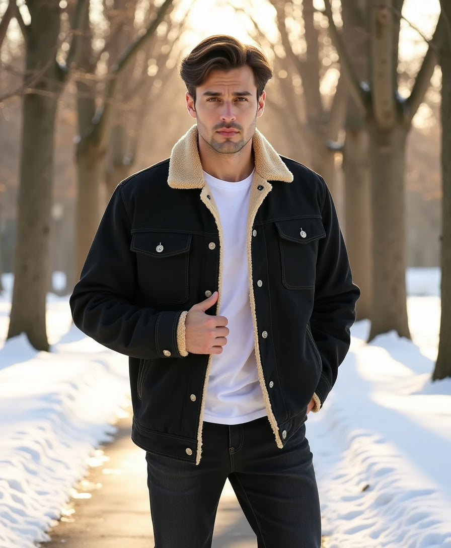 Chaqueta de invierno Clean Cut con bolsillos funcionales para hombres