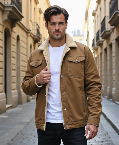 Chaqueta de invierno Clean Cut con bolsillos funcionales para hombres