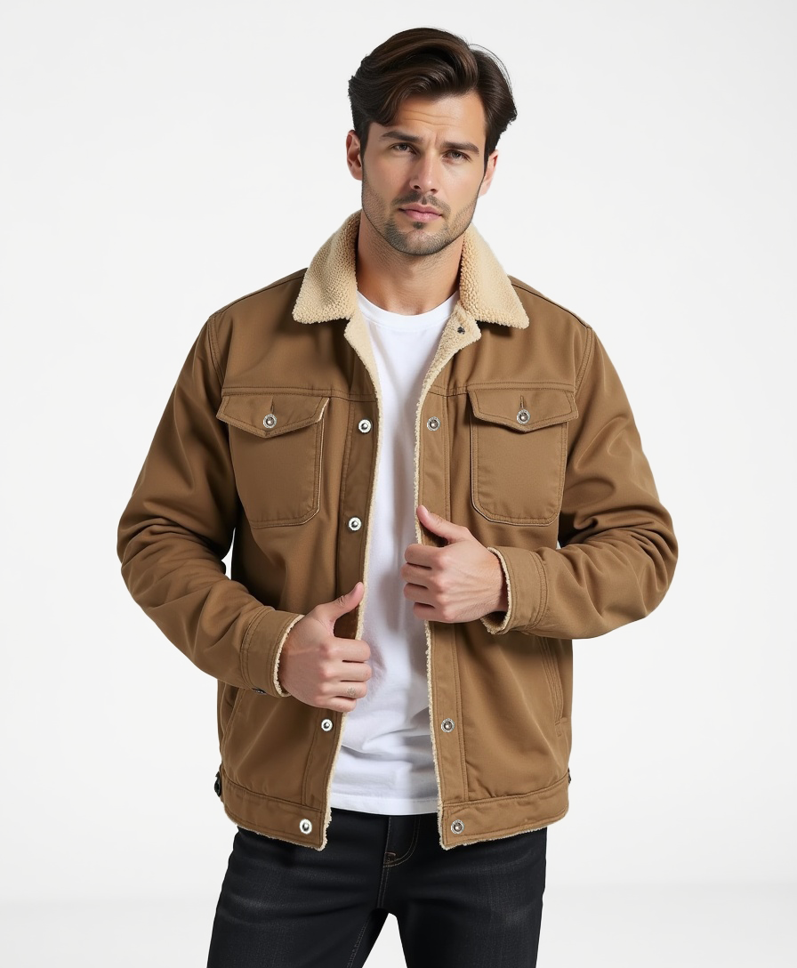 Chaqueta de invierno Clean Cut con bolsillos funcionales para hombres