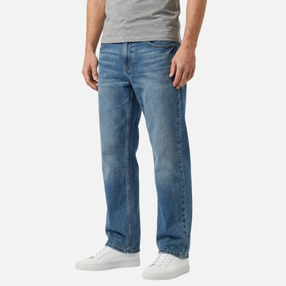 Jeans de mezclilla de corte recto – Lavado casual para hombre