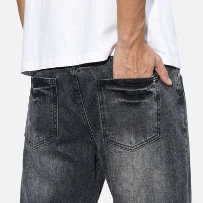 Jeans de mezclilla de corte recto – Lavado casual para hombre