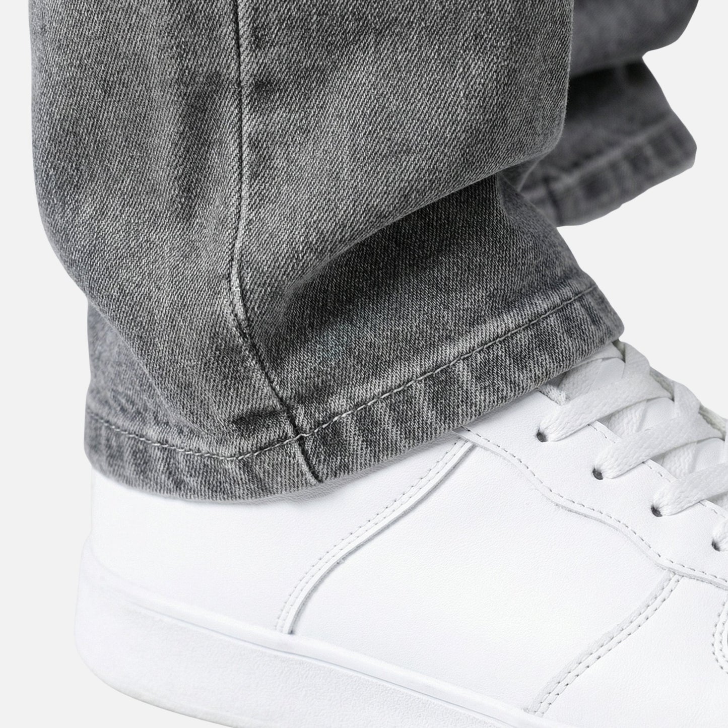 Jeans de mezclilla de corte recto – Lavado casual para hombre