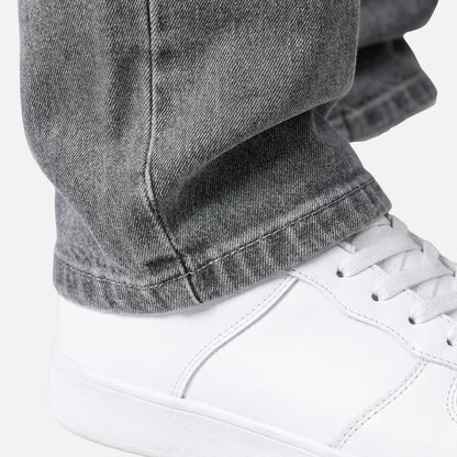 Jeans de mezclilla de corte recto – Lavado casual para hombre