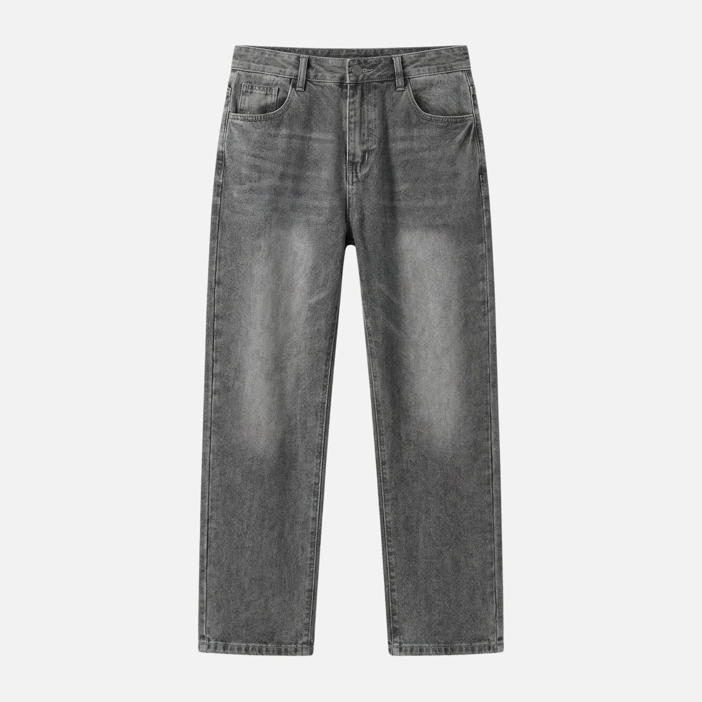 Jeans de mezclilla de corte recto – Lavado casual para hombre