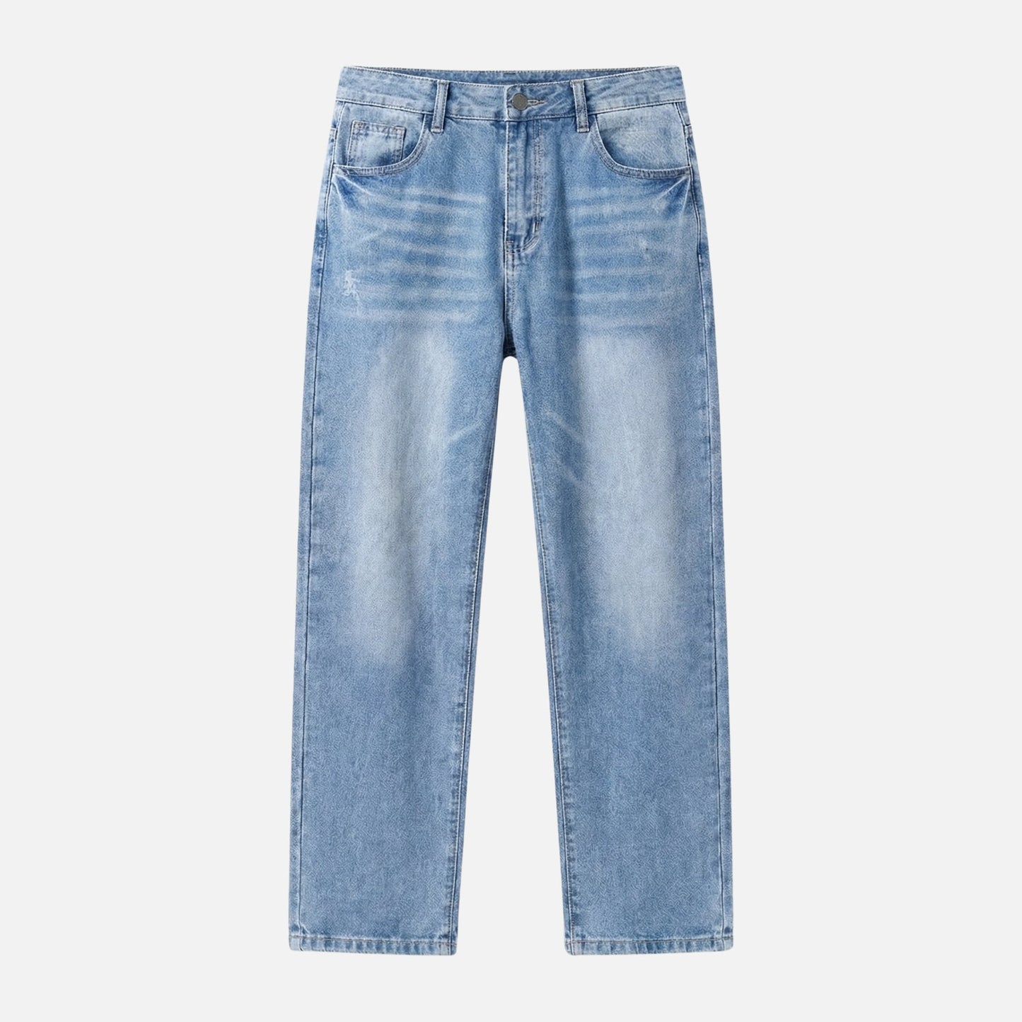 Jeans de mezclilla de corte recto – Lavado casual para hombre