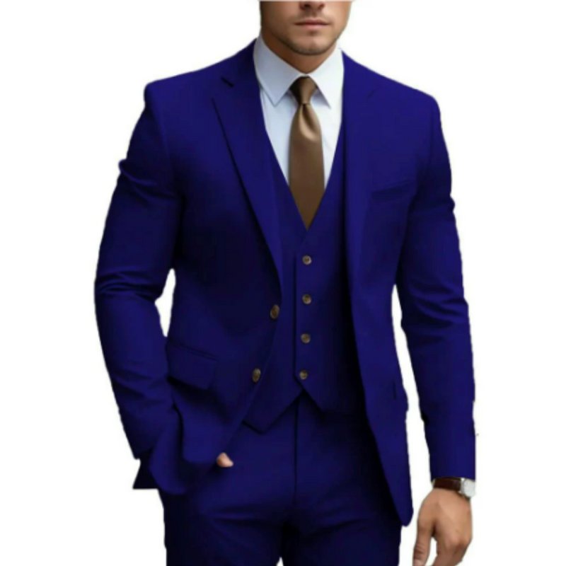 Traje slim fit de tres piezas: chaqueta, chaleco y pantalón para hombre