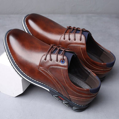 Zapatos de cuero elegantes para negocios con cordones para hombre