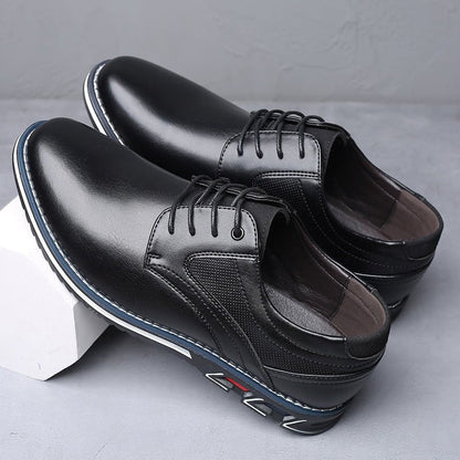 Zapatos de cuero elegantes para negocios con cordones para hombre