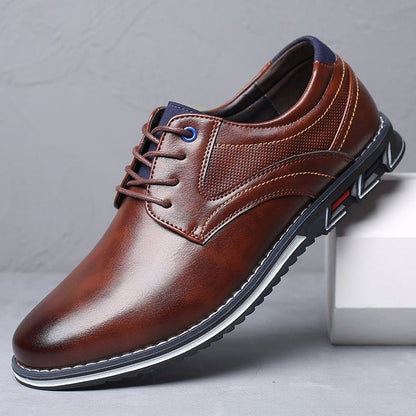 Zapatos de cuero elegantes para negocios con cordones para hombre