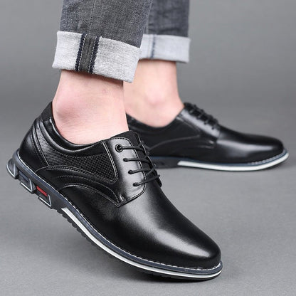 Zapatos de cuero elegantes para negocios con cordones para hombre