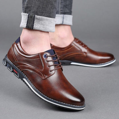 Zapatos de cuero elegantes para negocios con cordones para hombre