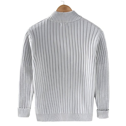 Cárdigan de punto fino con patrón acanalado para hombre