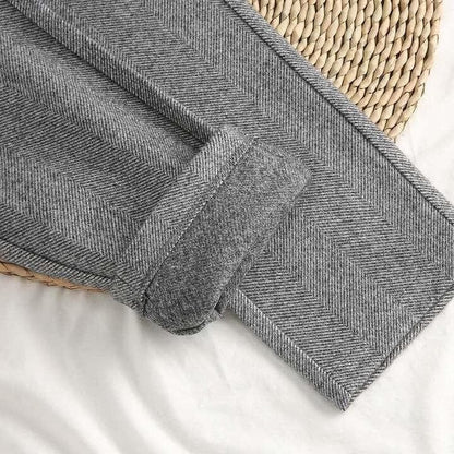 Pantalón de tela espiga con cintura alta para hombre